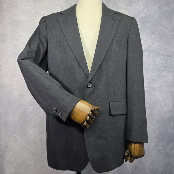 Brooks Brothers Blazer Mens 40 Long Gray Wool Blend 2 Button Jacket Vtg USA Made - Picture 1 of 16